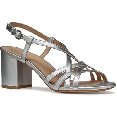 Geox D VIRNILISA 65 S B, Sandalo con Tacco Donna, Silver, 36 EU Geox D VIRNILISA 65 S B, Sandalo con Tacco Donna, Silver, 36 EU
