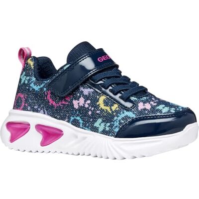 Geox J Assister Girl B Sneaker, Blue/Multicolor, 28 EU Geox J Assister Girl B Sneaker, Blue/Multicolor, 28 EU