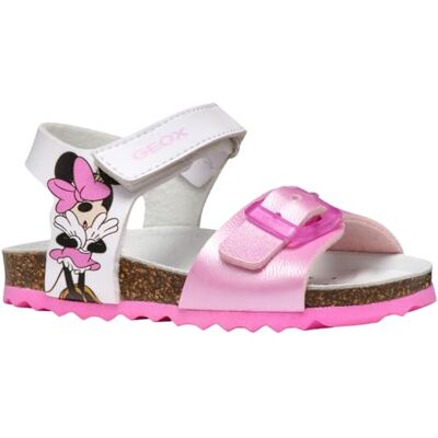 Geox B SANDAL CHALKI GIRL Sandalo Bambina, White/Pink, Geox B SANDAL CHALKI GIRL Sandalo Bambina, White/Pink,