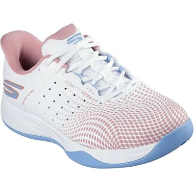 Skechers Donna Viper Court Reload Slip-In ALLENATRICE, White Synthetic/Textile/Blue Trim, 37.5 EU Skechers Donna Viper Court Reload Slip-In ALLENATRICE, White Synthetic/Textile/Blue Trim, 37.5 EU