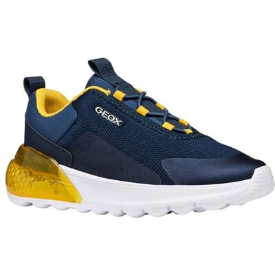 Geox J Activart IlLUMINUS Sneaker, Navy/Yellow, 29 EU Geox J Activart IlLUMINUS Sneaker, Navy/Yellow, 29 EU