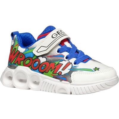 Geox J WROOM Boy D Scarpe da Ginnastica Bambino, White/Royal, Geox J WROOM Boy D Scarpe da Ginnastica Bambino, White/Royal,