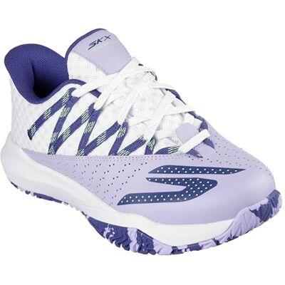 Skechers Women's Viper Court Rally Sneaker, White Leather Purple Mesh, 39 EU Skechers Women's Viper Court Rally Sneaker, White Leather Purple Mesh, 39 EU