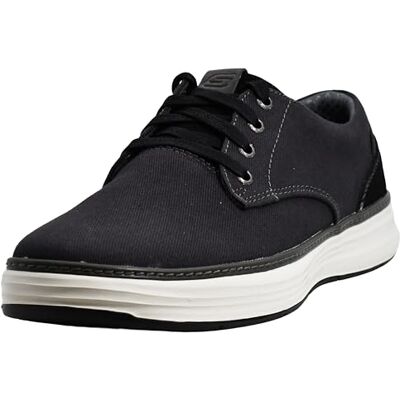 Skechers Men's Moreno Canvas Oxford Shoe, Nero, 43 EU Skechers Men's Moreno Canvas Oxford Shoe, Nero, 43 EU