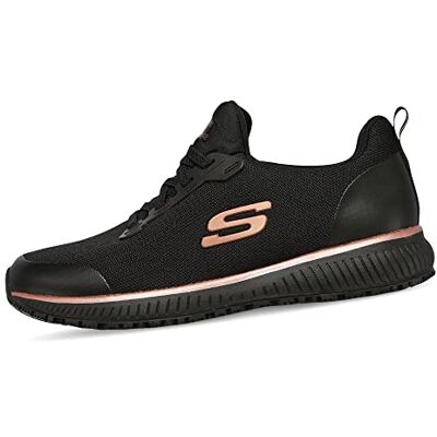 Skechers Squad Sr, Scarpe da ginnastica Donna, Black Flat Knit Rose Gold Trim, 41 EU Skechers Squad Sr, Scarpe da ginnastica Donna, Black Flat Knit Rose Gold Trim, 41 EU