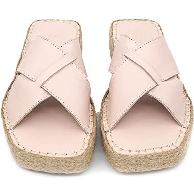 Bonateks , Sandalo a Cuneo Donna, Beige, 39 EU Bonateks , Sandalo a Cuneo Donna, Beige, 39 EU