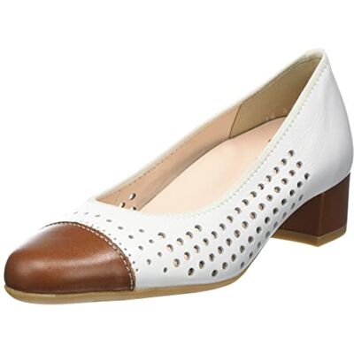 ARA Nizza, Scarpe décolleté Donna, Cognac Bianco, 41 EU Larga ARA Nizza, Scarpe décolleté Donna, Cognac Bianco, 41 EU Larga