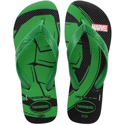 Havaianas Top Marvel Logomania Uomo FlipFlop Black / Patria Green 37 EU Havaianas Top Marvel Logomania Uomo FlipFlop Black / Patria Green 37 EU