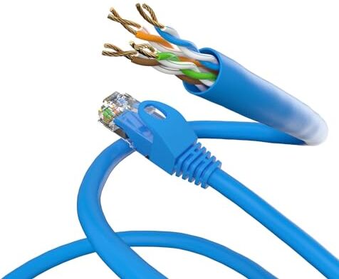 goobay 68360 CAT 5e Cavo di collegamento, U/UTP, Blu, 20m Lunghezza del cavo