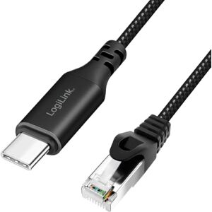 Logilink CU0416 Cavo di collegamento attivo USB 3.2 (tipo C) a rete (RJ45), 1 Gbps, 10 m Logilink CU0416 Cavo di collegamento attivo USB 3.2 (tipo C) a rete (RJ45), 1 Gbps, 10 m