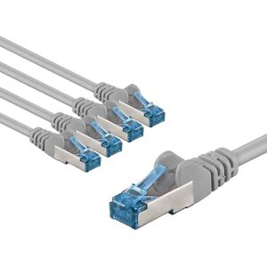 goobay 66020 Cavo di rete CAT 6A in set da 5 cavi patch schermati S/FTP/CU, PiMF, LSZH/Cat 6a con 10 Gbit/Grigio/5 x 5 m goobay 66020 Cavo di rete CAT 6A in set da 5 cavi patch schermati S/FTP/CU, PiMF, LSZH/Cat 6a con 10 Gbit/Grigio/5 x 5 m