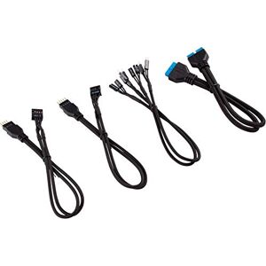 Corsair Kit di Estensione del Pannello Frontale con Cavi Schermati Premium, 30 cm, Nero Corsair Kit di Estensione del Pannello Frontale con Cavi Schermati Premium, 30 cm, Nero