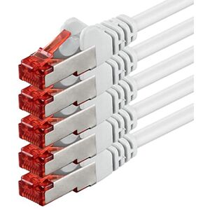 1aTTack.de 5x 7,5 m Cavo patch di rete Cat 6 Cat6 RJ45 SFTP bianco 1aTTack.de 5x 7,5 m Cavo patch di rete Cat 6 Cat6 RJ45 SFTP bianco