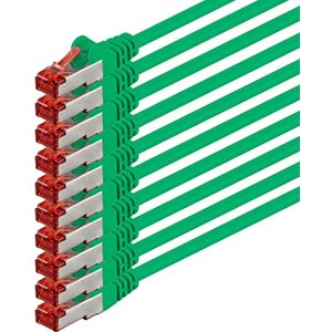 1aTTack.de 10 x 2 m Cavo di rete Cat 6 Cavo patch Cat 6 RJ45 SFTP Verde 1aTTack.de 10 x 2 m Cavo di rete Cat 6 Cavo patch Cat 6 RJ45 SFTP Verde