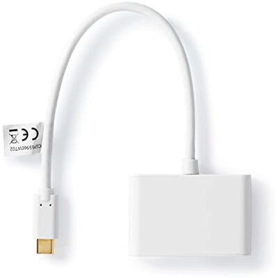 NEDIS Adattatore USB USB 3.2 Gen 1 USB-CT Maschio 2x USB-A 1000 Mbps 0.20 m Tondo Placcato nickel PVC Bianco Polybag NEDIS Adattatore USB USB 3.2 Gen 1 USB-CT Maschio 2x USB-A 1000 Mbps 0.20 m Tondo Placcato nickel PVC Bianco Polybag
