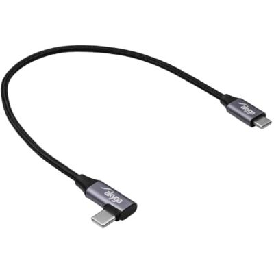 AKYGA AK-USB-53 Cavo angolare USB-C 30 cm, 60 W, ricarica rapida, USB 2.0, 480 Mbit/s, connettore in alluminio per smartphone e laptop AKYGA AK-USB-53 Cavo angolare USB-C 30 cm, 60 W, ricarica rapida, USB 2.0, 480 Mbit/s, connettore in alluminio per smartphone e laptop
