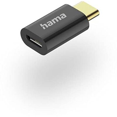 Hama Adattatore USB Tipo C a Micro USB, (per convertire un cavo Micro USB in un cavo USB C, connessione rapida, 480 Mbit/s) colore nero Hama Adattatore USB Tipo C a Micro USB, (per convertire un cavo Micro USB in un cavo USB C, connessione rapida, 480 Mbit/s) colore nero