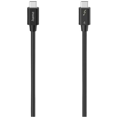 Hama Cavo Thunderbolt USB C USB C (40 Gbps, 5 A, 100 W, Ultra HD 8K, doppio schermato, spina stretta, 0,8 m) nero Hama Cavo Thunderbolt USB C USB C (40 Gbps, 5 A, 100 W, Ultra HD 8K, doppio schermato, spina stretta, 0,8 m) nero