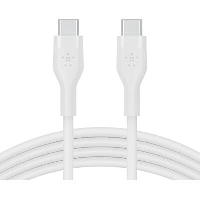 Belkin BoostCharge Flex Cavo USB-C in Silicone, Certificato USB-IF, Ricarica Rapida PD per iPhone 16/15, Samsung Galaxy S24, Pixel, iPad, Nintendo Switch, MacBook, 3 m, Bianco Belkin BoostCharge Flex Cavo USB-C in Silicone, Certificato USB-IF, Ricarica Rapida PD per iPhone 16/15, Samsung Galaxy S24, Pixel, iPad, Nintendo Switch, MacBook, 3 m, Bianco