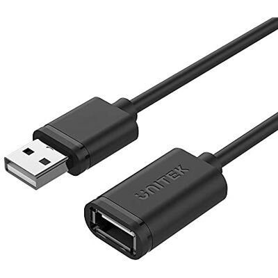 UNITEK 1,5 metri di cavo di prolunga USB 2.0 Super Speed USB A maschio a USB A femmina Prolunga per stampante, mouse, tastiera, lettore di schede Nero UNITEK 1,5 metri di cavo di prolunga USB 2.0 Super Speed USB A maschio a USB A femmina Prolunga per stampante, mouse, tastiera, lettore di schede Nero