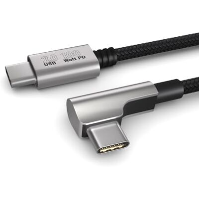 PAXO Cavo di ricarica da 1 m, 100W Power Delivery, cavo da USB C a USB C, USB 2.0, elegante spina angolata, guaina in tessuto particolarmente flessibile in nero PAXO Cavo di ricarica da 1 m, 100W Power Delivery, cavo da USB C a USB C, USB 2.0, elegante spina angolata, guaina in tessuto particolarmente flessibile in nero