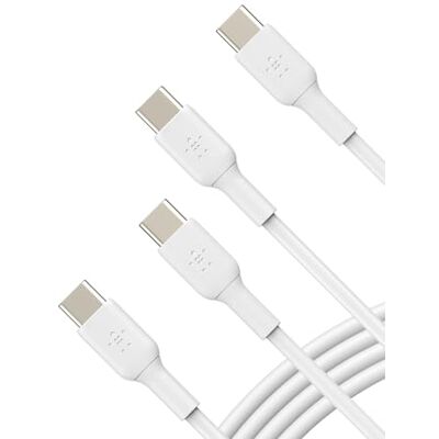 Belkin Pack de 2 cables PVC USB-C vers USB-C blanc 1m Belkin Pack de 2 cables PVC USB-C vers USB-C blanc 1m