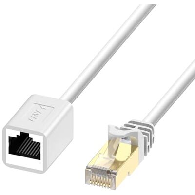 J&D Cat 6 Cavo Ethernet di Estensione (1-Pack) 4,5 Metri, Cavo di Estensione RJ45 Connettore Network Maschio a Femmina, Adattatore LAN 1000 Mpbs 250 MHz per MC, PC, Router e Modem, Bianco J&D Cat 6 Cavo Ethernet di Estensione (1-Pack) 4,5 Metri, Cavo di Estensione RJ45 Connettore Network Maschio a Femmina, Adattatore LAN 1000 Mpbs 250 MHz per MC, PC, Router e Modem, Bianco