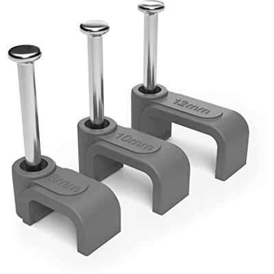 Keple Morsetti a Chiodo Grigi Piatti da 6 mm (Confezione da 100) per Organizzare I Cavi Elettrici, Cat 5/6 / 7, 6P4C 8P8C, Telefono Rj11 Rj45, Cavi Ottici Piatti di Rete Ethernet Internet Keple Morsetti a Chiodo Grigi Piatti da 6 mm (Confezione da 100) per Organizzare I Cavi Elettrici, Cat 5/6 / 7, 6P4C 8P8C, Telefono Rj11 Rj45, Cavi Ottici Piatti di Rete Ethernet Internet
