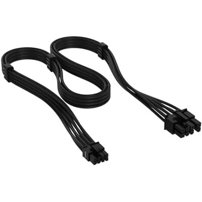 Corsair Elite Premium Type 5 con Guaina Individuale cavi alimentatore PCIe a 8 Pin (6+2 Split) – Guaina in paracord a tripla maglia, compatibile con PSU Type 5 – Nero Corsair Elite Premium Type 5 con Guaina Individuale cavi alimentatore PCIe a 8 Pin (6+2 Split) – Guaina in paracord a tripla maglia, compatibile con PSU Type 5 – Nero