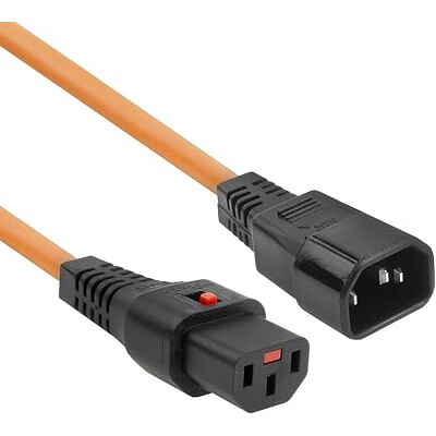 ACT C13 IEC Lock C14 Cavo di Alimentazione Freddo 2 Metri Femmina C13 A Connettore C14 per PDU, Server, Dispositivi di Rete, Colore Arancione AK5037 ACT C13 IEC Lock C14 Cavo di Alimentazione Freddo 2 Metri Femmina C13 A Connettore C14 per PDU, Server, Dispositivi di Rete, Colore Arancione AK5037