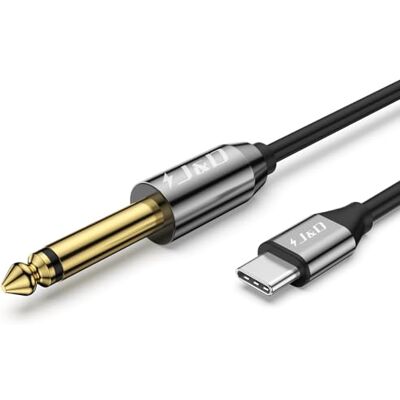 J&D Cavo Audio USB-C a 6,35mm 1/4 pollice TS, Cavo Adattatore Interconnettore Mono Maschio Aux con Placcatura Oro, Compatibile con iPhone Serie 16/17, 2 m J&D Cavo Audio USB-C a 6,35mm 1/4 pollice TS, Cavo Adattatore Interconnettore Mono Maschio Aux con Placcatura Oro, Compatibile con iPhone Serie 16/17, 2 m