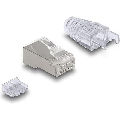 DeLOCK Connettore modulare RJ45 con Naso di bloccaggio Curvo, Set da 50 Pezzi DeLOCK Connettore modulare RJ45 con Naso di bloccaggio Curvo, Set da 50 Pezzi