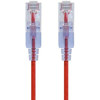 Monoprice Cavo patch Ethernet Cat6A UTP, 30 AWG, 10 G, in puro rame nudo, antigroviglio, RJ45, serie SlimRun, 1,5 m, rosso, confezione da 10 Monoprice Cavo patch Ethernet Cat6A UTP, 30 AWG, 10 G, in puro rame nudo, antigroviglio, RJ45, serie SlimRun, 1,5 m, rosso, confezione da 10