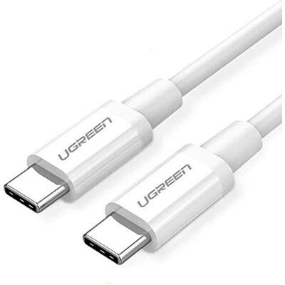 UGREEN Cavo dati da USB-C a USB-C 3A, 60 W, bianco, 1 metro UGREEN Cavo dati da USB-C a USB-C 3A, 60 W, bianco, 1 metro
