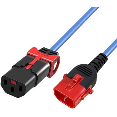 ACT C13 IEC Lock+ secondo C14 IEC Dual Lock, cavo di alimentazione per dispositivi freddi, prolunga 0,5 metri, presa C13 a 14 connettori, per PDU, server, dispositivi di rete, blu ACT C13 IEC Lock+ secondo C14 IEC Dual Lock, cavo di alimentazione per dispositivi freddi, prolunga 0,5 metri, presa C13 a 14 connettori, per PDU, server, dispositivi di rete, blu
