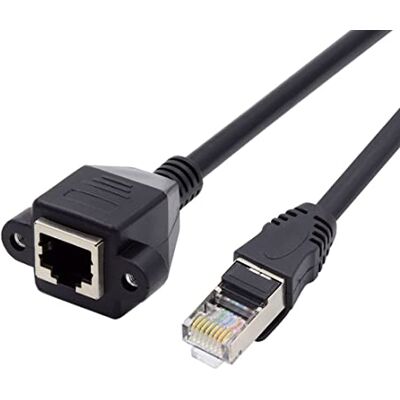 chenyang CY Cavo di prolunga di rete Ethernet LAN maschio da 5 cm maschio a femmina 8P8C FTP STP UTP Cat 5e con fori per montaggio a pannello chenyang CY Cavo di prolunga di rete Ethernet LAN maschio da 5 cm maschio a femmina 8P8C FTP STP UTP Cat 5e con fori per montaggio a pannello