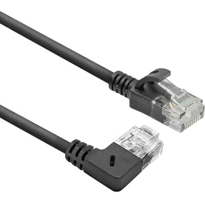 ACT Cavo di rete CAT6A ad angolo di 90° a destra, U/UTP LSZH LAN, sottile 3,6 mm, cavo Ethernet flessibile con connettore RJ45, per uso in data center, 3 metri, a destra DC2903 ACT Cavo di rete CAT6A ad angolo di 90° a destra, U/UTP LSZH LAN, sottile 3,6 mm, cavo Ethernet flessibile con connettore RJ45, per uso in data center, 3 metri, a destra DC2903