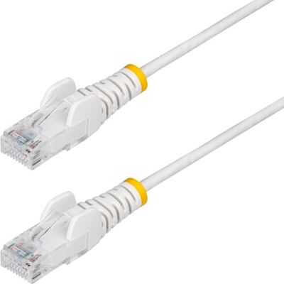 StarTech Cavo Ethernet Cat6 Slim 50cm, LSZH, Bianco () Connettori Antigroviglio, Conduttori in Rame Puro 28AWG, Design Salvaspazio StarTech Cavo Ethernet Cat6 Slim 50cm, LSZH, Bianco () Connettori Antigroviglio, Conduttori in Rame Puro 28AWG, Design Salvaspazio