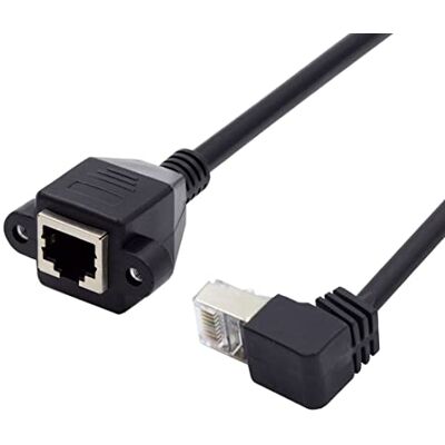 chenyang STP UTP Cat 5e RJ45 maschio 90 gradi verso il basso angolato a RJ45 femmina per montaggio a pannello Cavo di prolunga di rete Ethernet 30cm chenyang STP UTP Cat 5e RJ45 maschio 90 gradi verso il basso angolato a RJ45 femmina per montaggio a pannello Cavo di prolunga di rete Ethernet 30cm