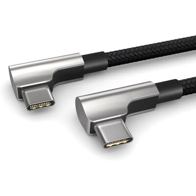PAXO Cavo da USB C a USB C da 1 m, cavo di ricarica rapida 100W Power Delivery 20V/5A PD 3.0, 10 Gbps Cavo dati ad alta velocità USB 3.2 Gen2x1, spina angolata, nero PAXO Cavo da USB C a USB C da 1 m, cavo di ricarica rapida 100W Power Delivery 20V/5A PD 3.0, 10 Gbps Cavo dati ad alta velocità USB 3.2 Gen2x1, spina angolata, nero