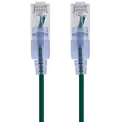 Monoprice Cavo patch Ethernet Cat6A UTP, 30 AWG, 10 G, in puro rame nudo, antigroviglio, RJ45, serie SlimRun, 4,3 m, verde, confezione da 10 Monoprice Cavo patch Ethernet Cat6A UTP, 30 AWG, 10 G, in puro rame nudo, antigroviglio, RJ45, serie SlimRun, 4,3 m, verde, confezione da 10