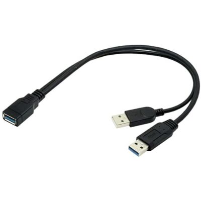 chenyang Cavo splitter USB 3.0 a Y, cavo USB 1 femmina a 2 maschi cavo di prolunga dati extra per hard disk mobili da 2,5 pollici chenyang Cavo splitter USB 3.0 a Y, cavo USB 1 femmina a 2 maschi cavo di prolunga dati extra per hard disk mobili da 2,5 pollici