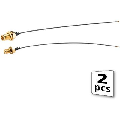 Akasa I-PEX MHF4L zu RP-SMA Cavo da 2 Pezzi, 15 cm Akasa I-PEX MHF4L zu RP-SMA Cavo da 2 Pezzi, 15 cm