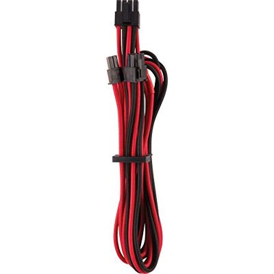 Corsair Cavi Protetti Singolarmente con Guaina PCIe (Connettore Singolo) Type 4 Gen 4 Premium Rosso/Nero Corsair Cavi Protetti Singolarmente con Guaina PCIe (Connettore Singolo) Type 4 Gen 4 Premium Rosso/Nero