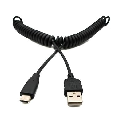 SYSTEM-S Cavo USB tipo C 3.1 a USB 2.0, cavo dati a spirale, cavo di ricarica, adattatore 50 cm – 100 cm, nero SYSTEM-S Cavo USB tipo C 3.1 a USB 2.0, cavo dati a spirale, cavo di ricarica, adattatore 50 cm – 100 cm, nero