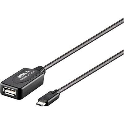 Renkforce Cavo USB 2.0 USB-C®, Presa USB-A 10.00 m, Nero Attivo con amplificazione del Segnale, Spina Dorata Renkforce Cavo USB 2.0 USB-C®, Presa USB-A 10.00 m, Nero Attivo con amplificazione del Segnale, Spina Dorata