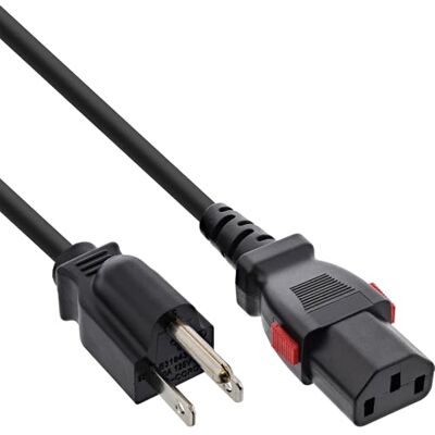InLine 16953U Cavo di alimentazione USA su spina a freddo bloccabile C13, certificato UL, 18AWG, nero, cavo di esportazione per server e IT, 3 m, 16953U InLine 16953U Cavo di alimentazione USA su spina a freddo bloccabile C13, certificato UL, 18AWG, nero, cavo di esportazione per server e IT, 3 m, 16953U