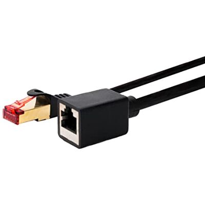 BIGtec Cavo di prolunga LAN Ethernet RJ45 da 10 m, adattatore maschio a femmina, cavo patch placcato oro nero, cavo di prolunga compatibile con CAT.7 CAT.6 CAT.6a CAT.5 CAT.5e BIGtec Cavo di prolunga LAN Ethernet RJ45 da 10 m, adattatore maschio a femmina, cavo patch placcato oro nero, cavo di prolunga compatibile con CAT.7 CAT.6 CAT.6a CAT.5 CAT.5e