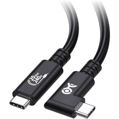 Cable Matters 8K 240 W Cavo USB4 ad angolo retto da 2 m, 20 Gbit/s Cable Matters 8K 240 W Cavo USB4 ad angolo retto da 2 m, 20 Gbit/s