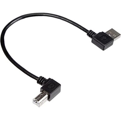 SYSTEM-S Cavo adattatore USB A a USB B ad angolo di 90°, cavo dati ad angolo di 90 gradi, angolo di 22 cm SYSTEM-S Cavo adattatore USB A a USB B ad angolo di 90°, cavo dati ad angolo di 90 gradi, angolo di 22 cm